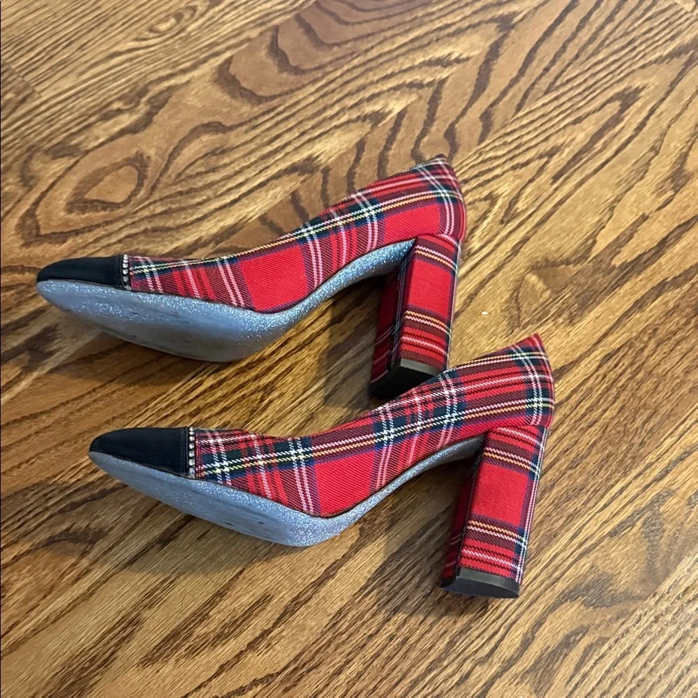 Plaid Red and Black Women's Pump J Crew tartan plaid